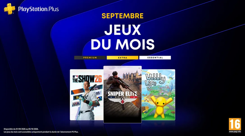 PS PLUS: Voici les jeux gratuits du mois de septembre 2026