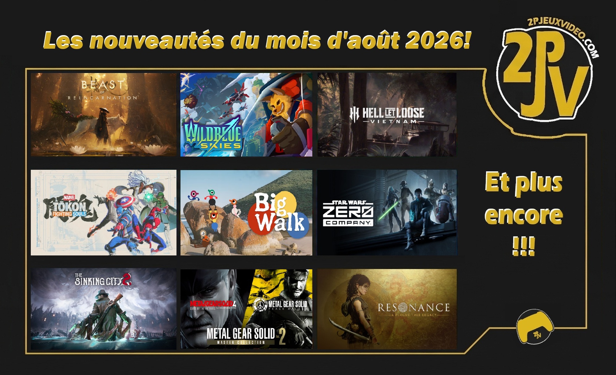 Les nouveautés du mois d&rsquo;août 2026!